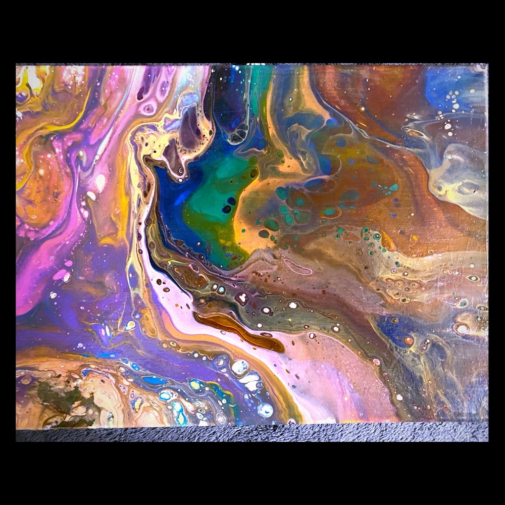 Acrylic pour painting 12x16